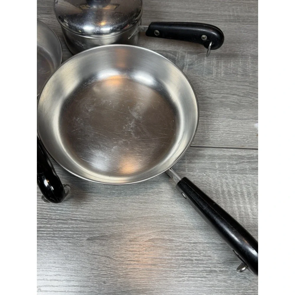 Vintage Revere Ware Copper Clad 3 Pc Cookware Set 8
